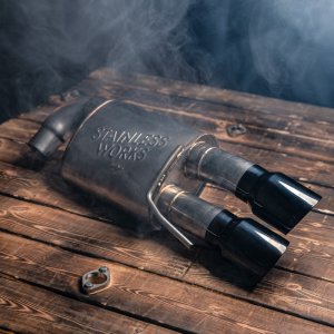 Ford Mustang Performance Exhaust - Stainless Works - Axle Back Redline - Black - `18-`21